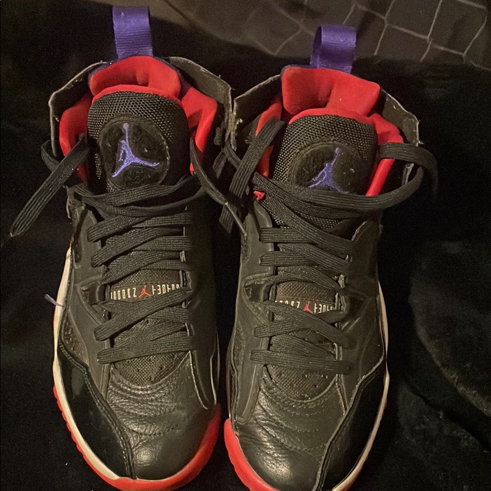 Jordan Black and Red High-Top Sneakers